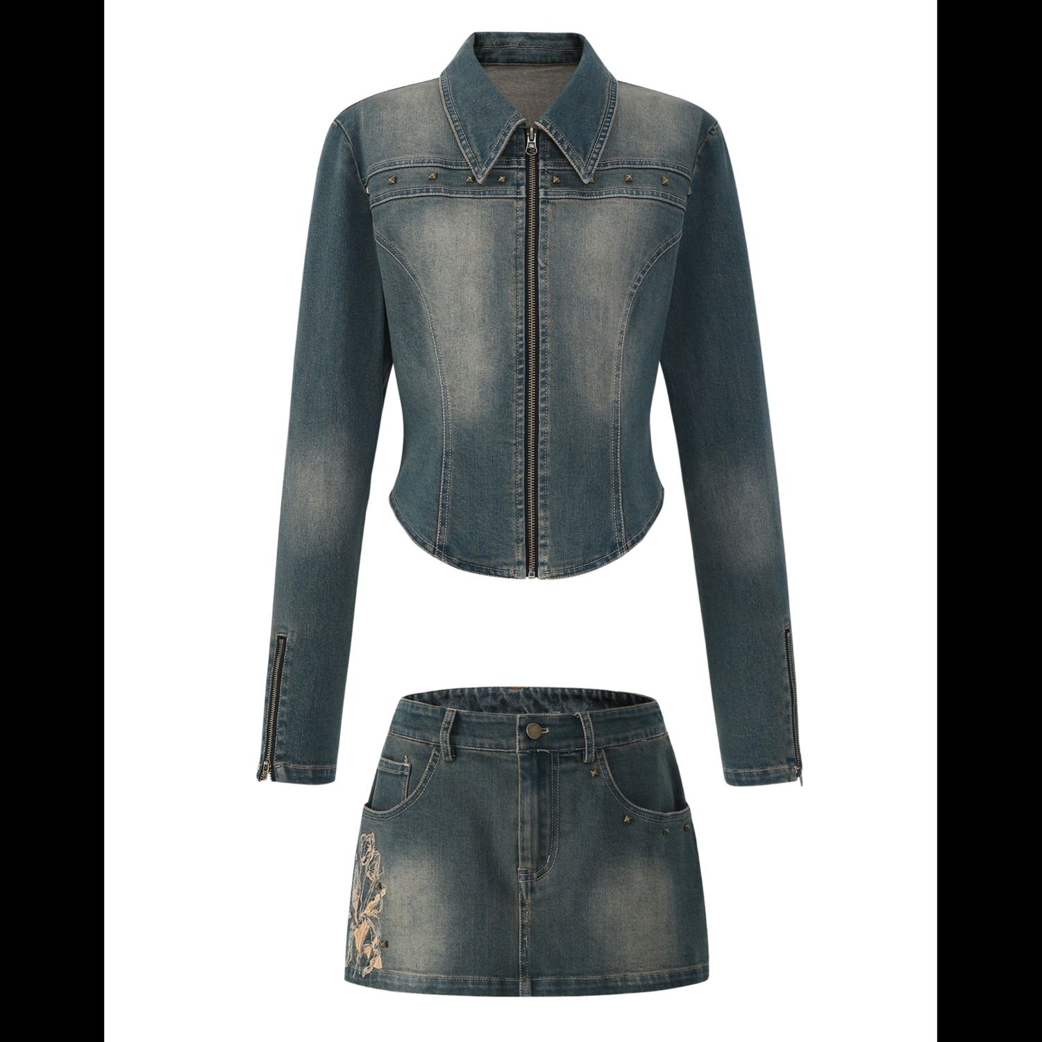 デニムセットアップ コンパクトフォルムデニムセット