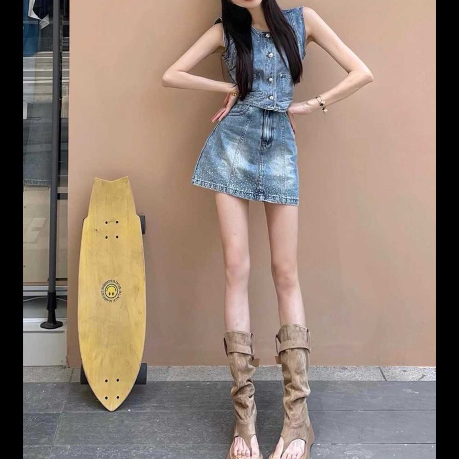 デニムセットアップ 星空きらめきデニムスカートセット