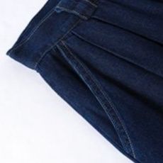 デニムセットアップ フリル付きデニムジャケット&ロングスカート二点組
