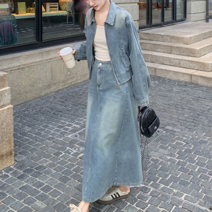 デニムセットアップ クラシカルロングデニムセットアップ