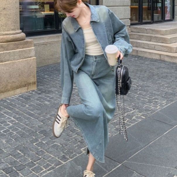 デニムセットアップ クラシカルロングデニムセットアップ