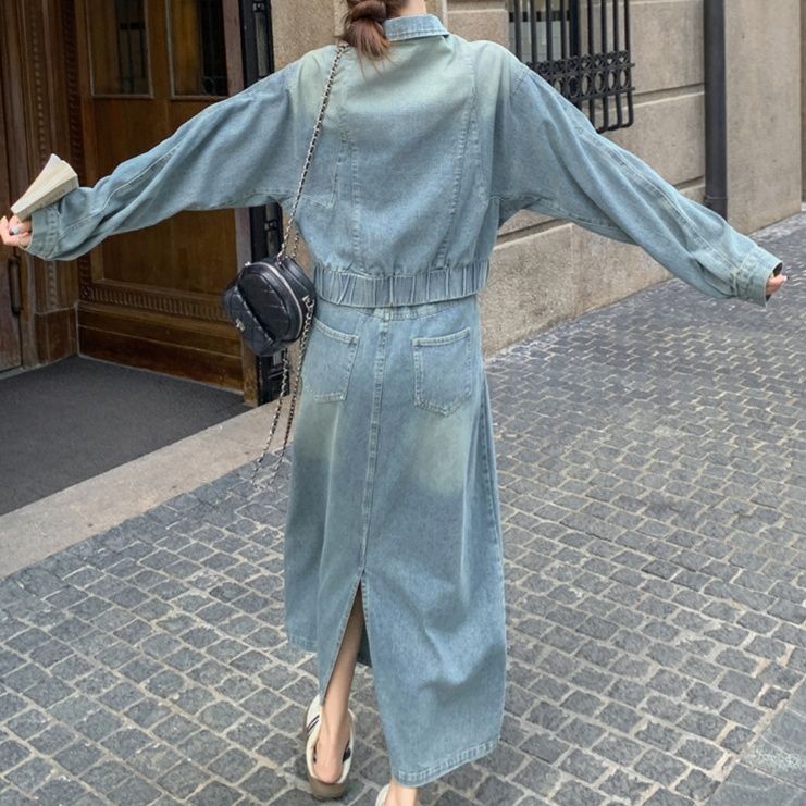 デニムセットアップ クラシカルロングデニムセットアップ