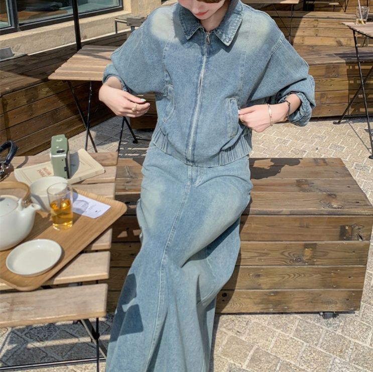 デニムセットアップ クラシカルロングデニムセットアップ