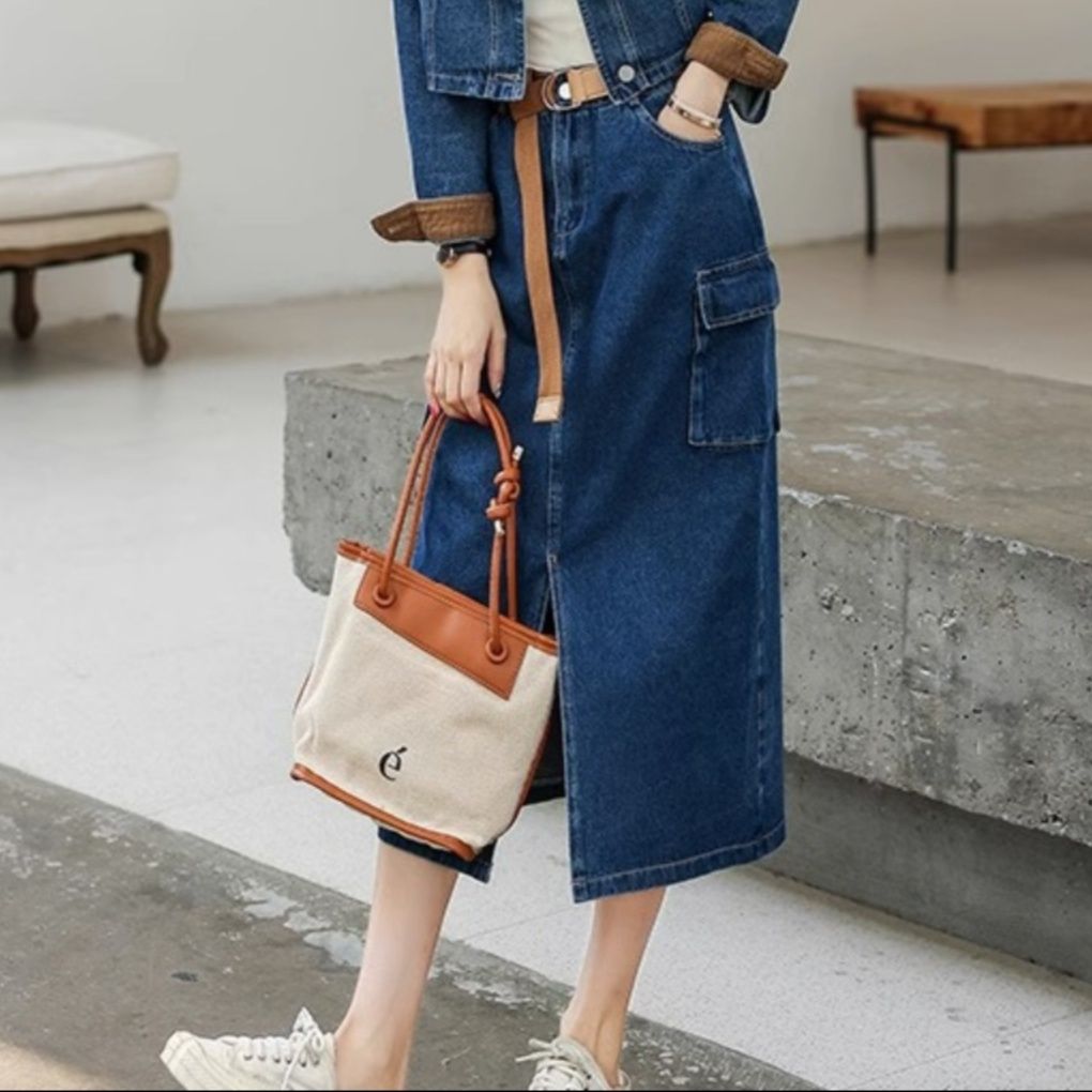 デニムセットアップ 大人の洗練ジャケット＆スカート