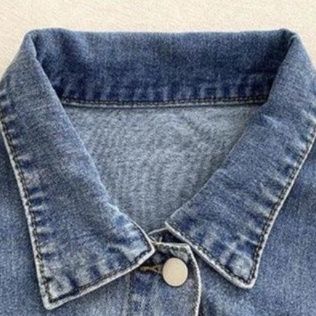 デニムセットアップ クロップド丈ジャケット台形スカートセット