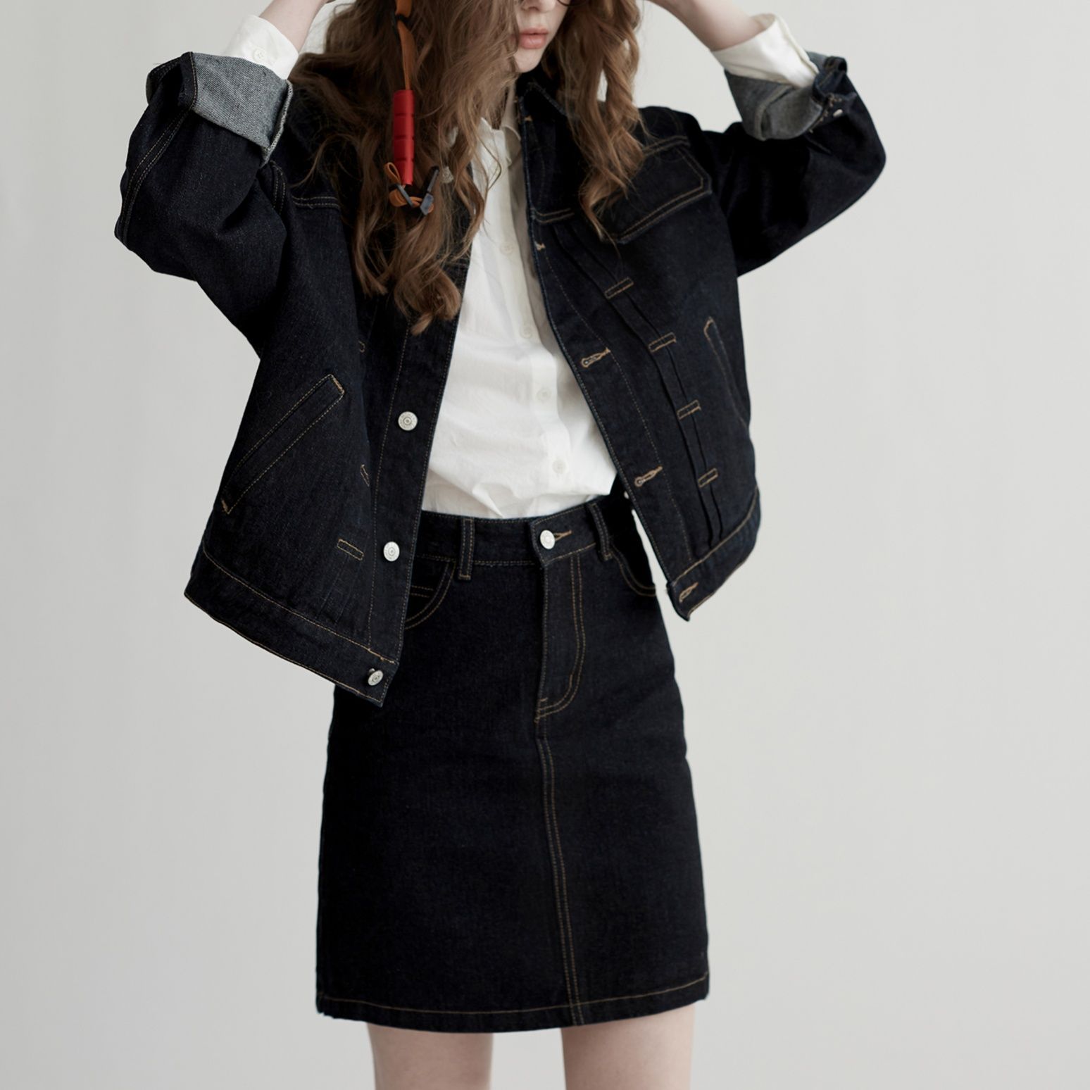 デニムセットアップ クラシカルステッチ デニムセットアップ