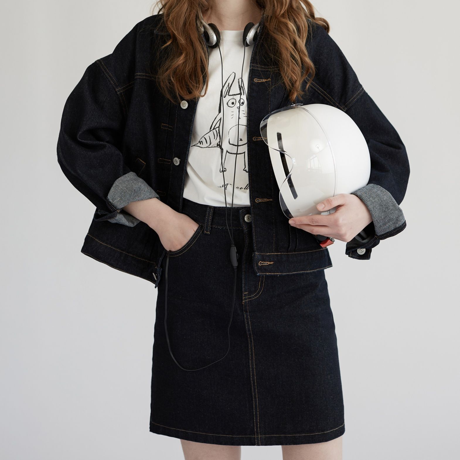 デニムセットアップ クラシカルステッチ デニムセットアップ