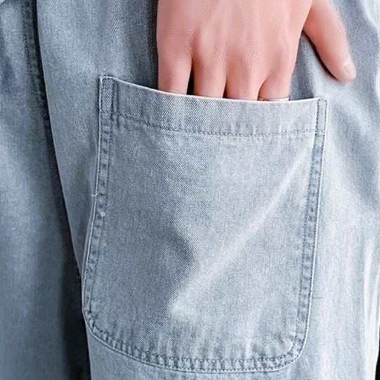 デニムセットアップ こなれ感ある半袖ゆったりデニムセット