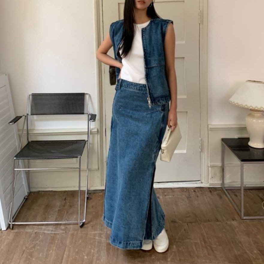 デニムセットアップ こだわりロングデニムセットアップ