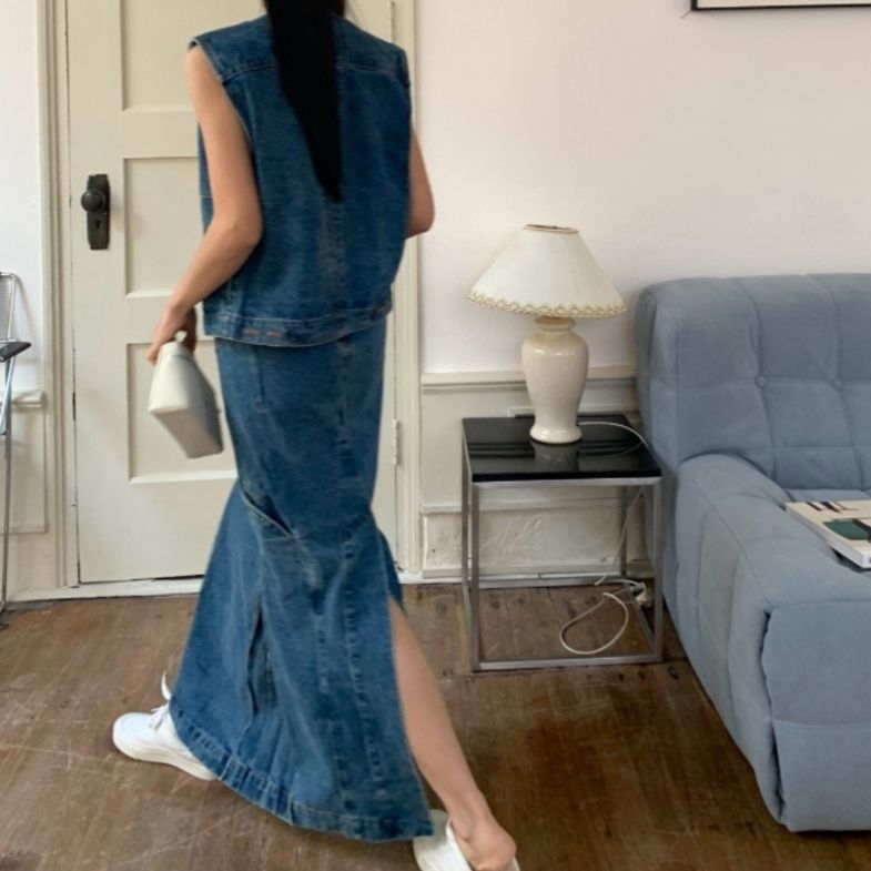 デニムセットアップ こだわりロングデニムセットアップ