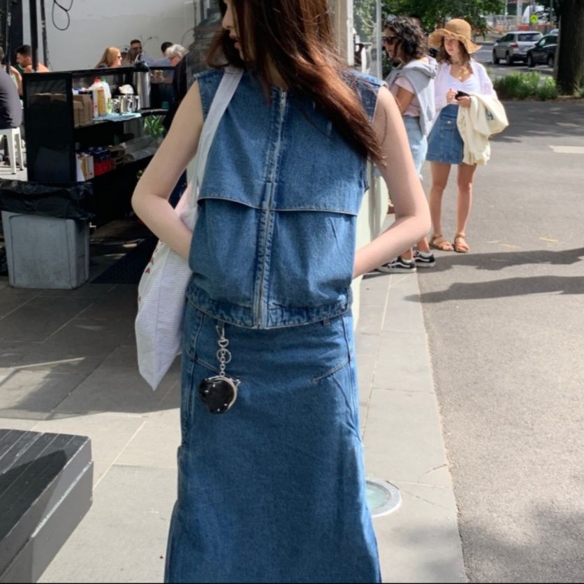 デニムセットアップ こだわりロングデニムセットアップ