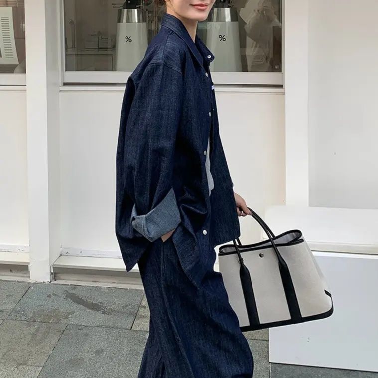 デニムセットアップ ゆったりデニムワイドセットアップ