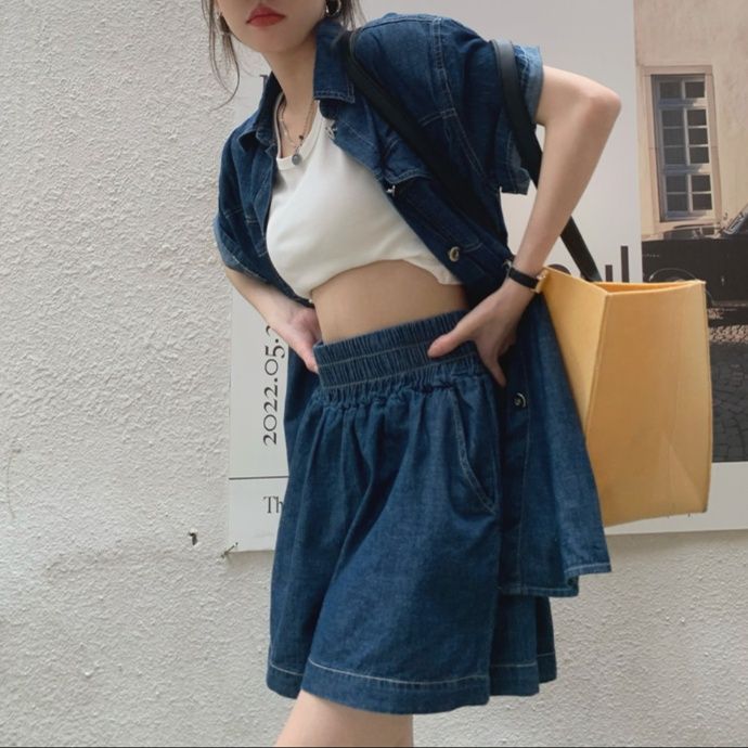 デニムセットアップ リラックスウェーブデニムセット