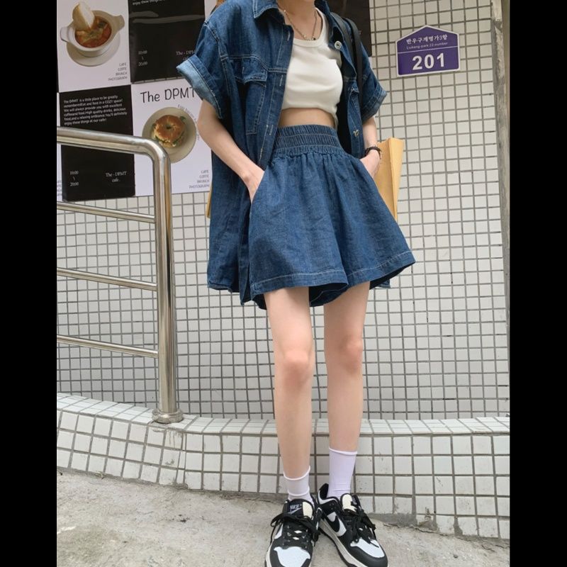 デニムセットアップ リラックスウェーブデニムセット