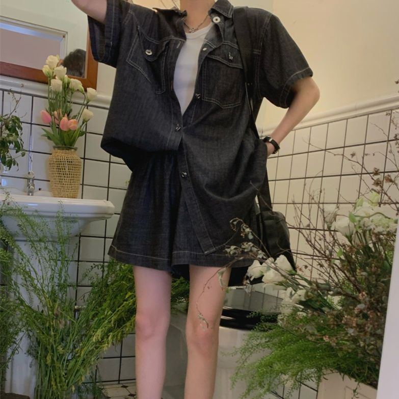 デニムセットアップ リラックスウェーブデニムセット