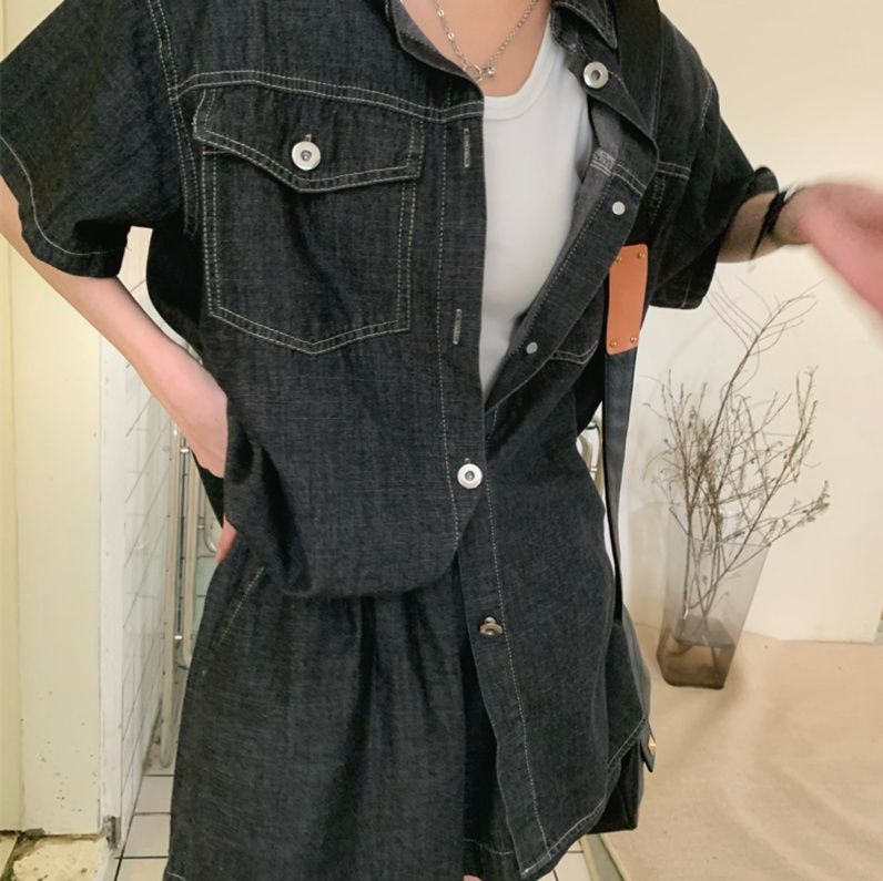 デニムセットアップ リラックスウェーブデニムセット