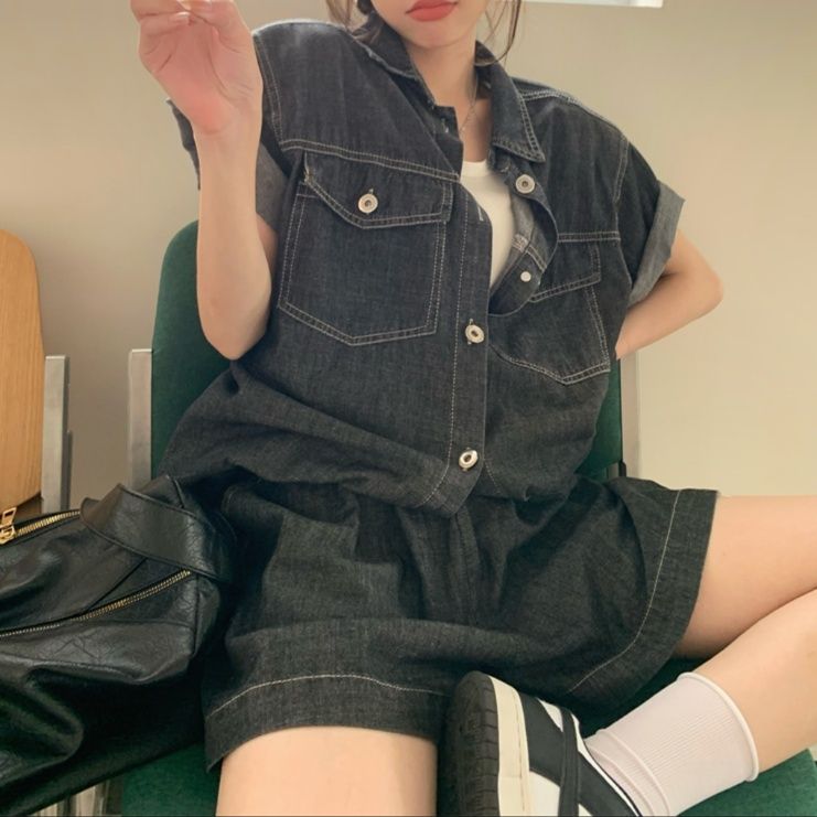 デニムセットアップ リラックスウェーブデニムセット