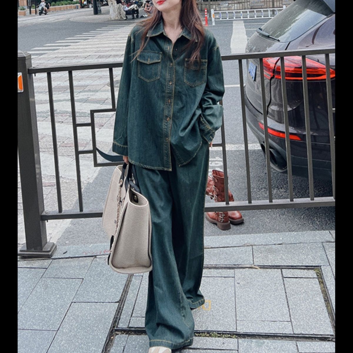 デニムセットアップ ゆったりシルエット デニムセットアップ