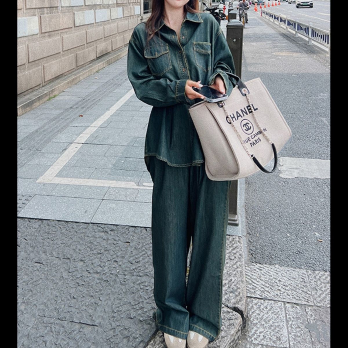 デニムセットアップ ゆったりシルエット デニムセットアップ