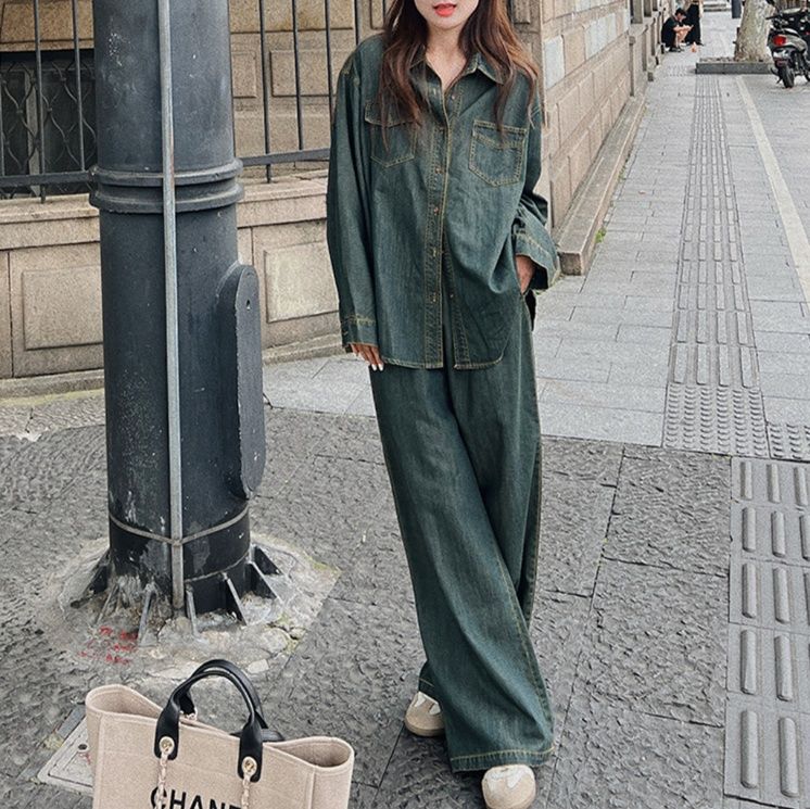 デニムセットアップ ゆったりシルエット デニムセットアップ