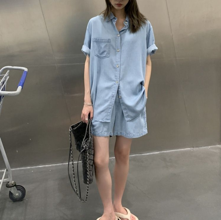 デニムセットアップ リラックスデニムシャツセット