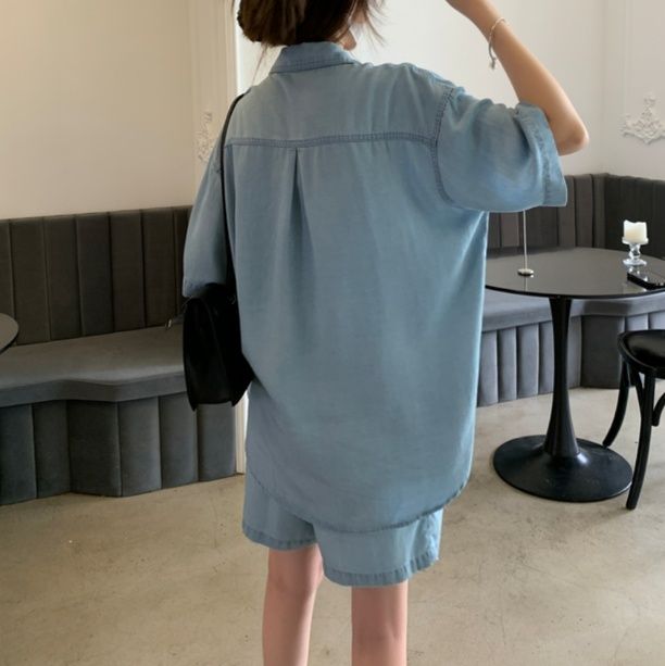 デニムセットアップ リラックスデニムシャツセット