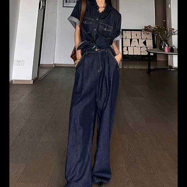 デニムセットアップ リラックスワイドデニムセットアップ