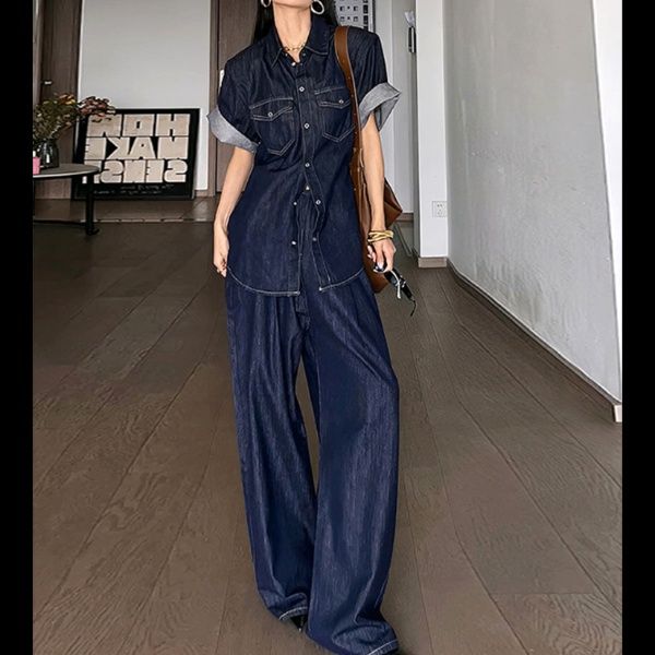 デニムセットアップ リラックスワイドデニムセットアップ