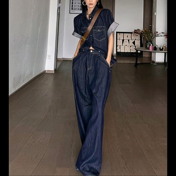 デニムセットアップ リラックスワイドデニムセットアップ