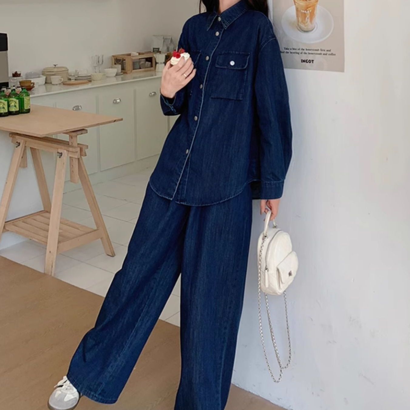 デニムセットアップ ゆったりシルエット デニムセット