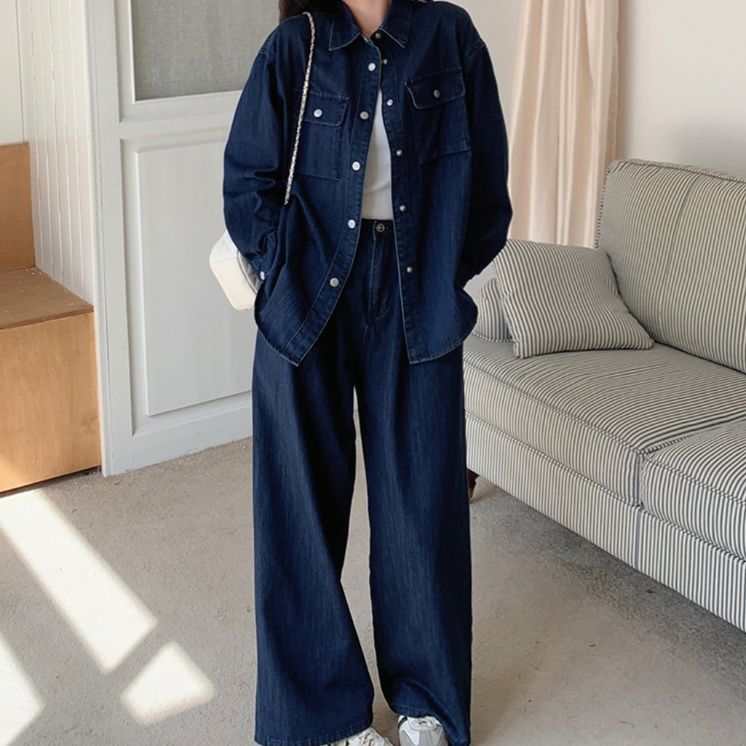 デニムセットアップ ゆったりシルエット デニムセット