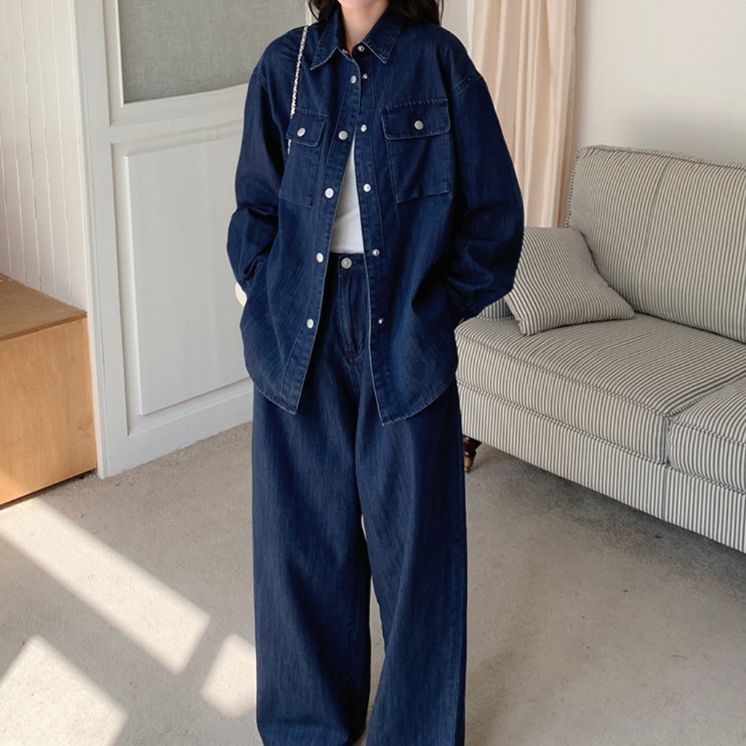 デニムセットアップ ゆったりシルエット デニムセット