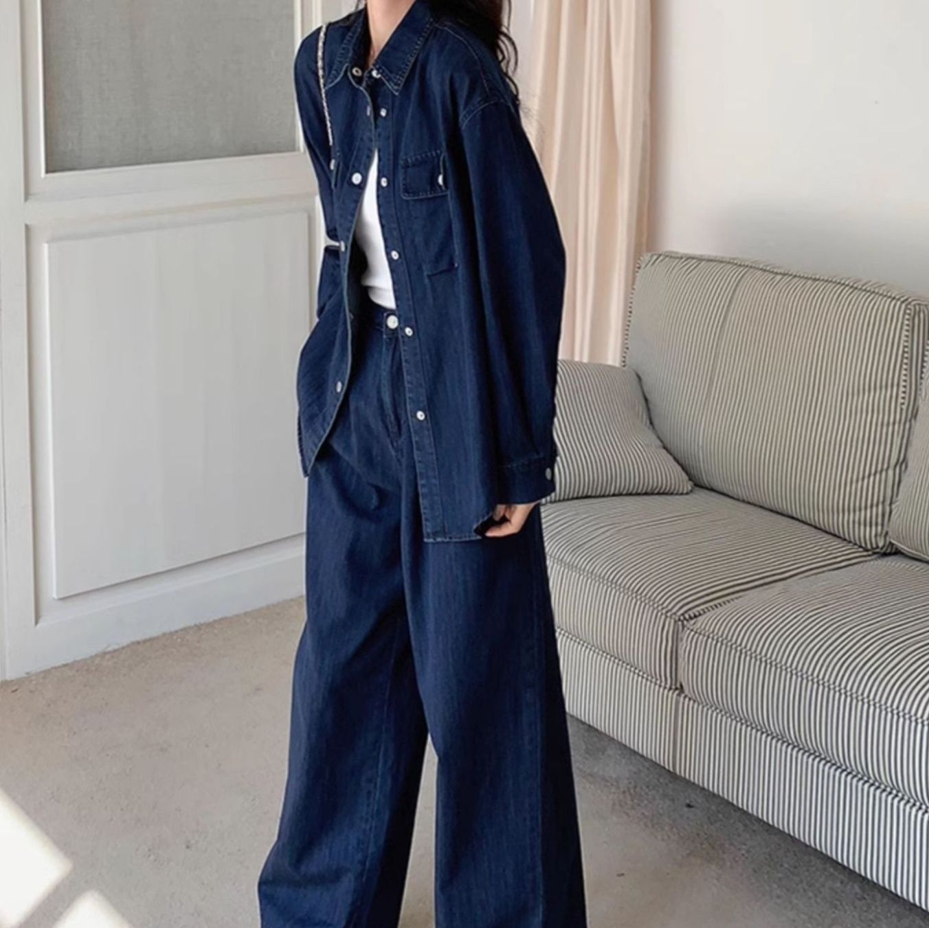 デニムセットアップ ゆったりシルエット デニムセット