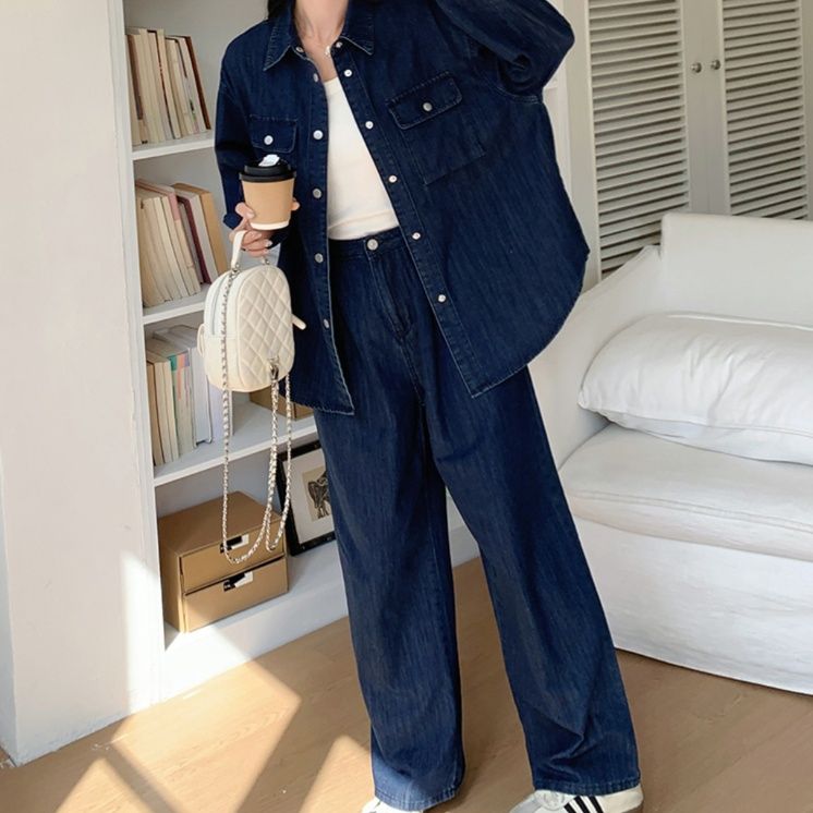 デニムセットアップ ゆったりシルエット デニムセット