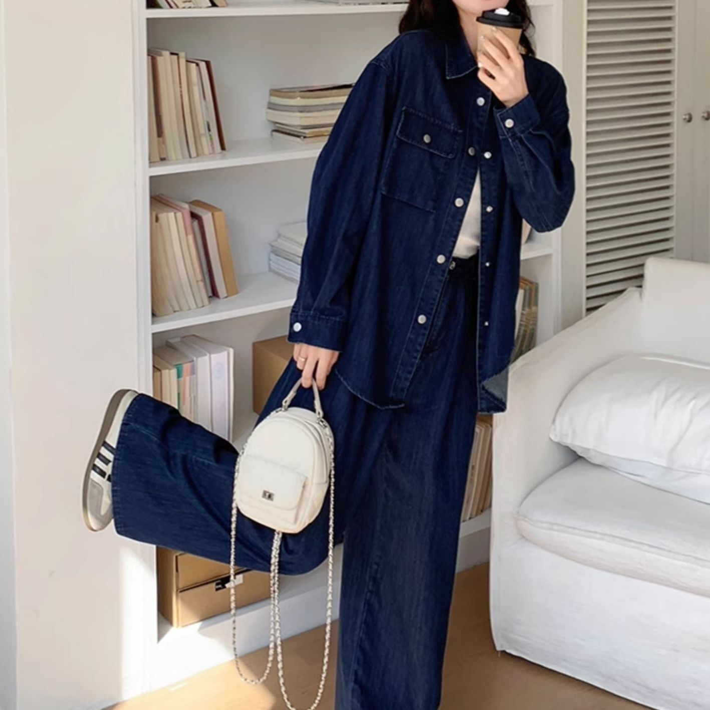 デニムセットアップ ゆったりシルエット デニムセット