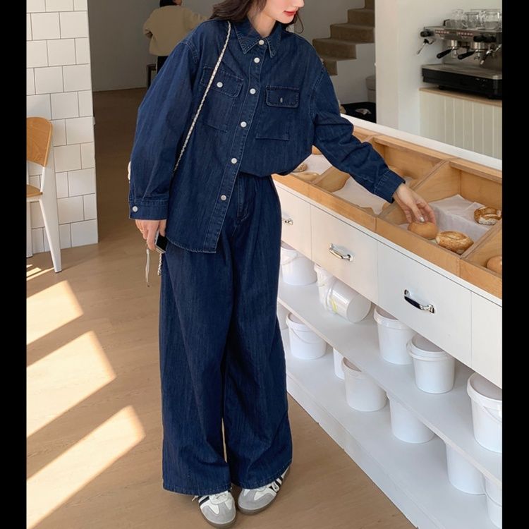 デニムセットアップ ゆったりシルエット デニムセット