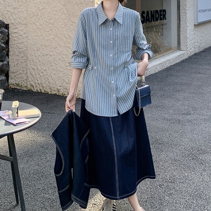 デニムセットアップ レトロシックなデニムベスト＆スカート