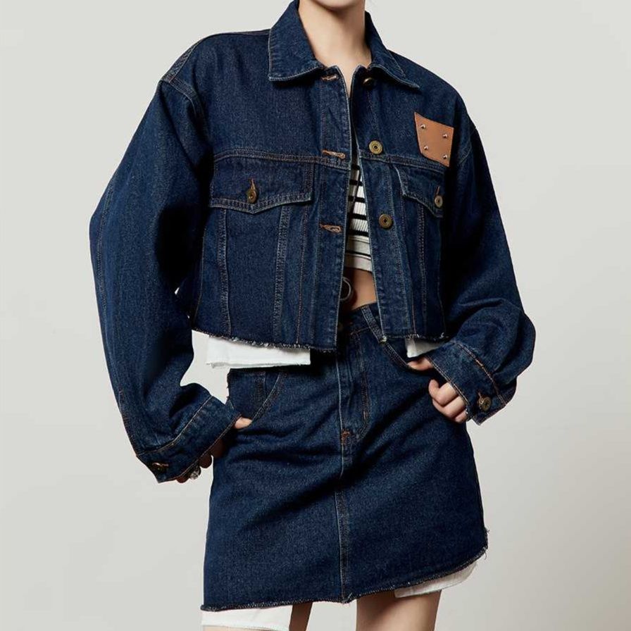 BOCHERON ボチェロン デニム　セットアップ デニムセットアップ クロップド丈ジャケットスカートセット