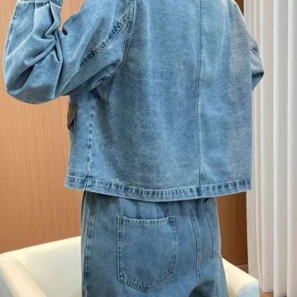 デニムセットアップ ゆったりワイドシルエット上下セット