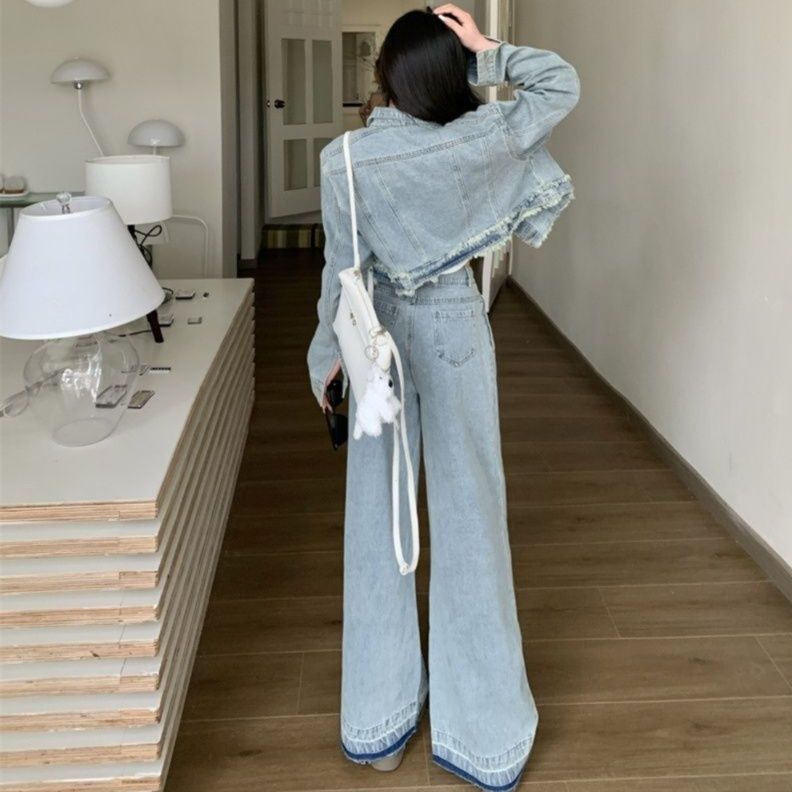 デニムセットアップ ワイドシルエット ジージャン×ワイドパンツ 上下セット