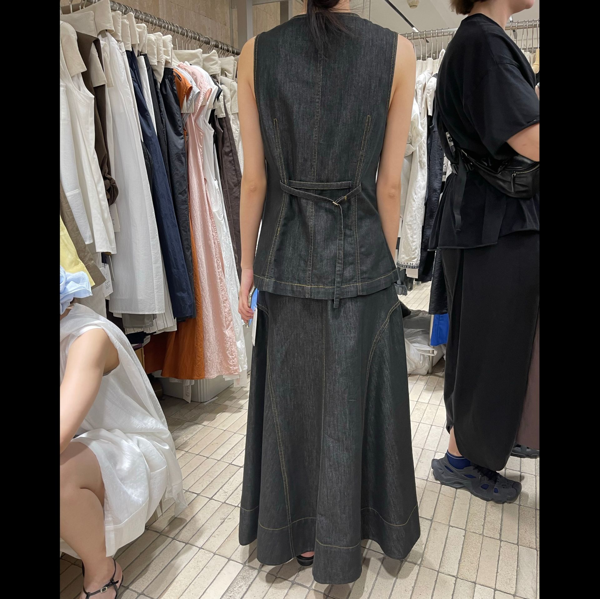 デニムセットアップ リゾートロングスカートセットアップ