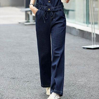 デニムセットアップ 大人カジュアル ジージャンとワイドパンツの二点セット