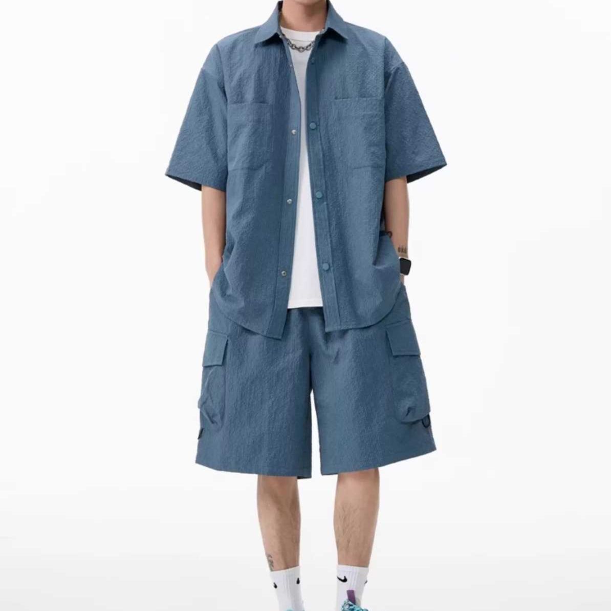 デニムセットアップ サマーユーティリティ 半袖セット