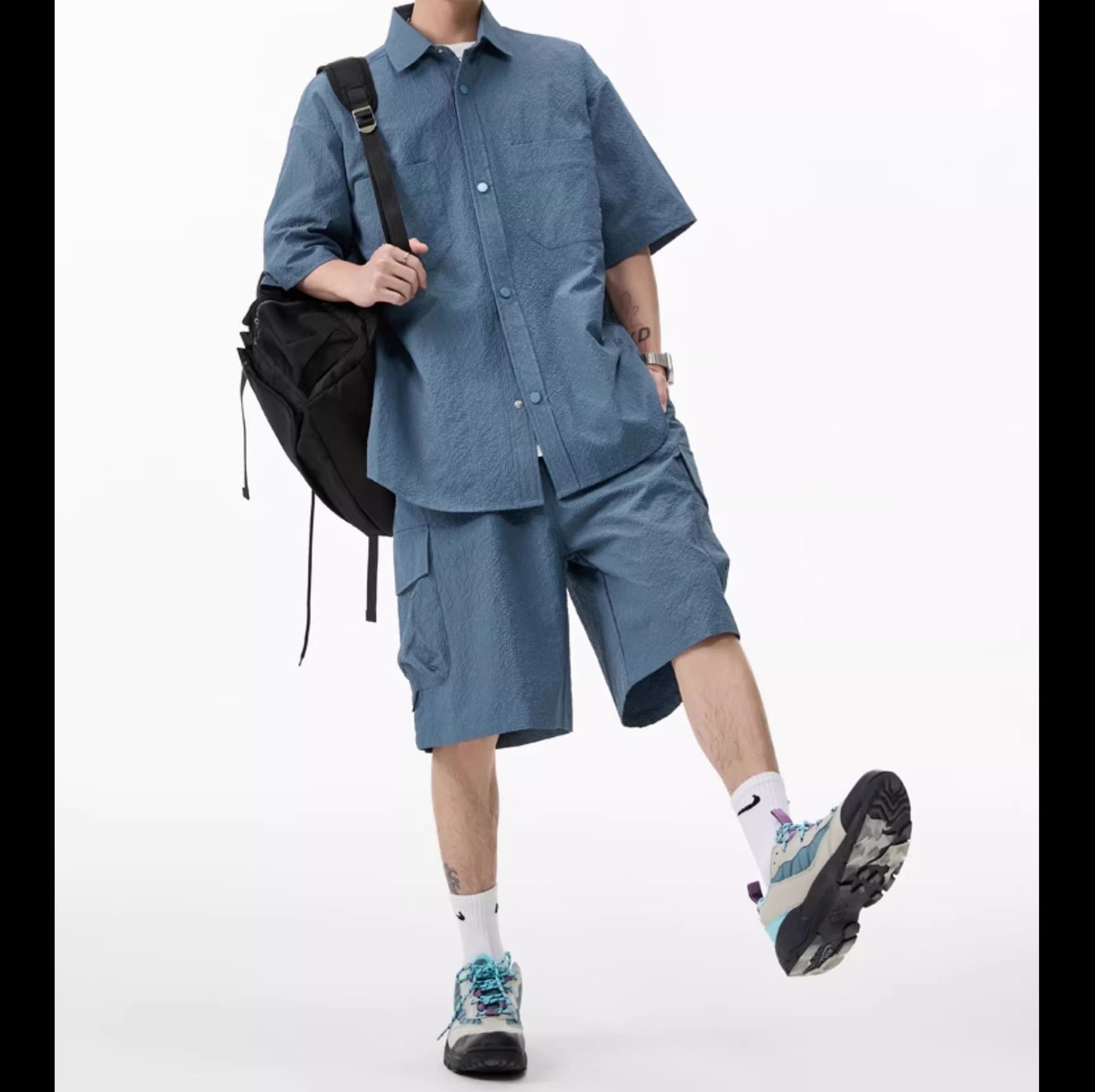 デニムセットアップ サマーユーティリティ 半袖セット