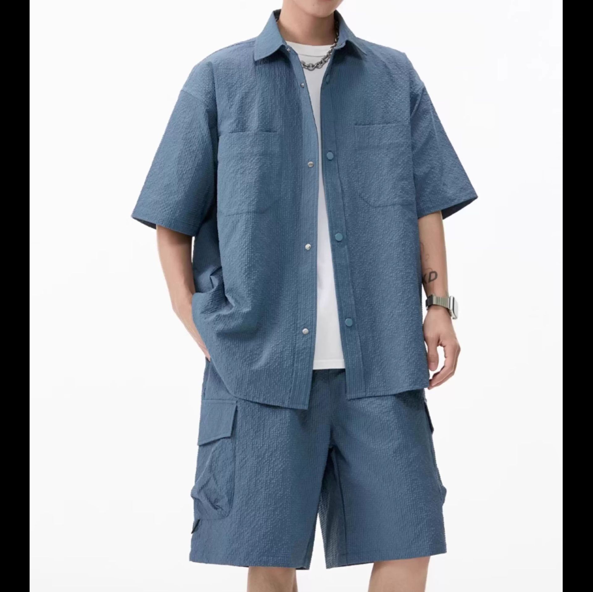 デニムセットアップ サマーユーティリティ 半袖セット