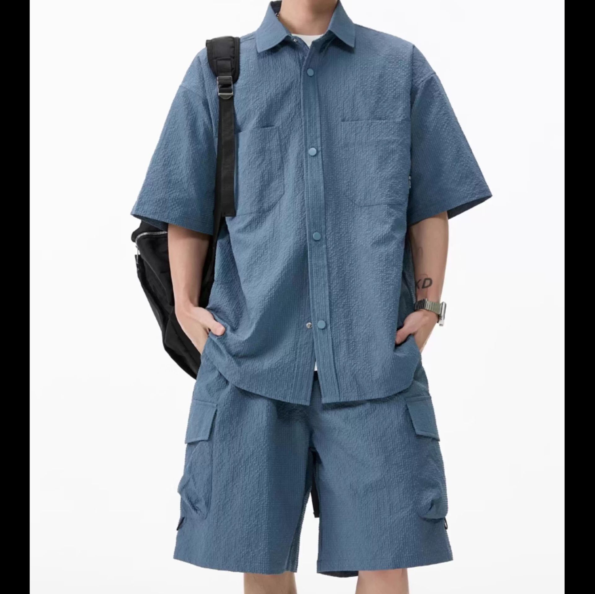 デニムセットアップ サマーユーティリティ 半袖セット