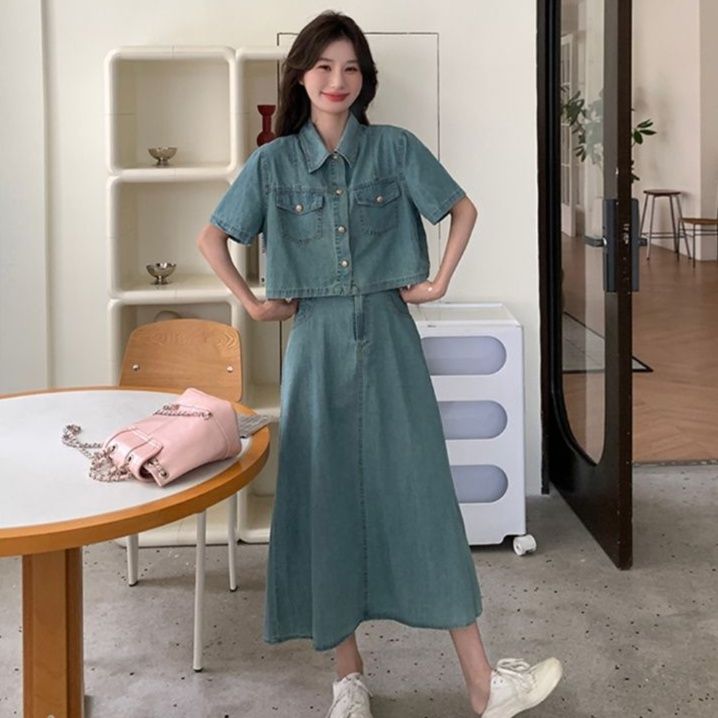 デニムセットアップ さわやか春夏セパレートスカート