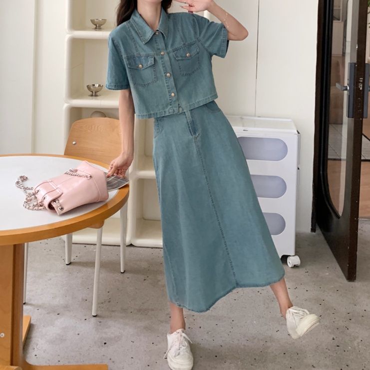 デニムセットアップ さわやか春夏セパレートスカート