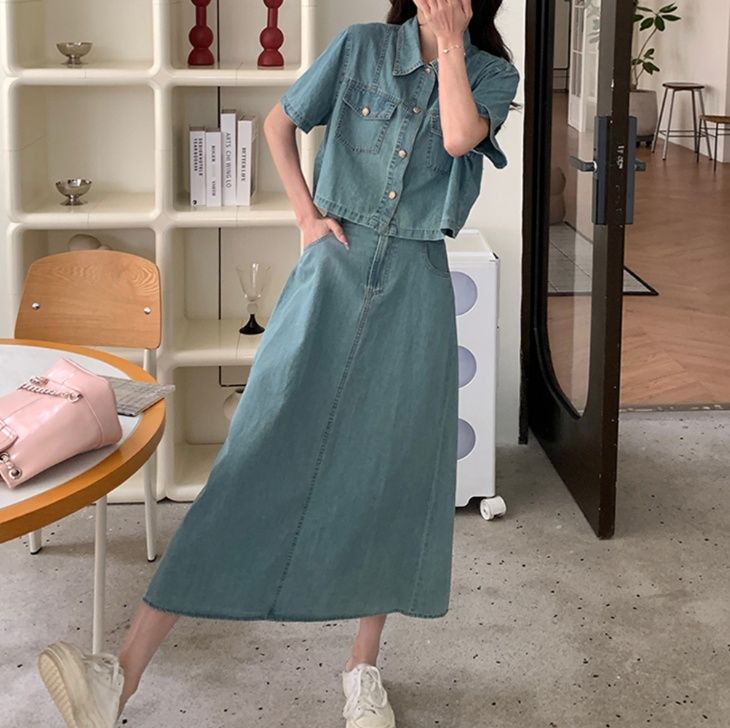 デニムセットアップ さわやか春夏セパレートスカート