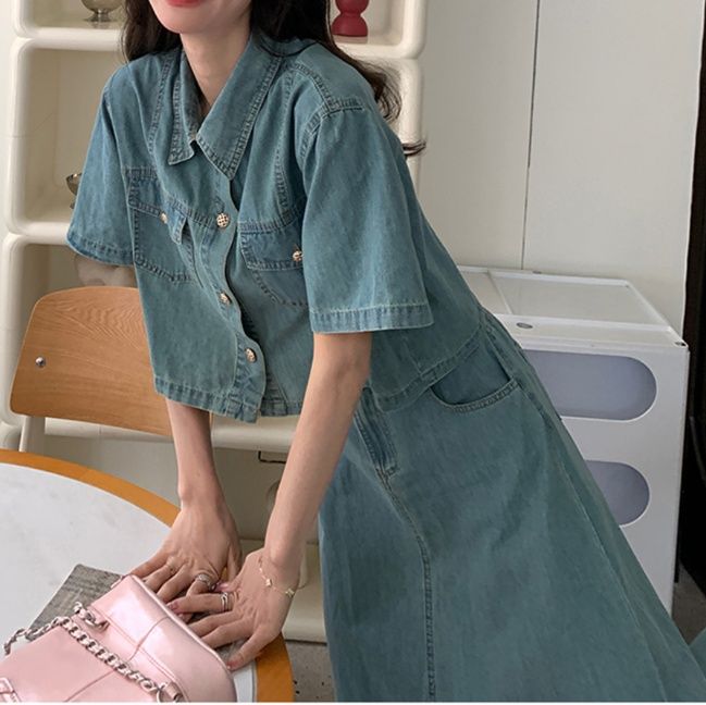 デニムセットアップ さわやか春夏セパレートスカート